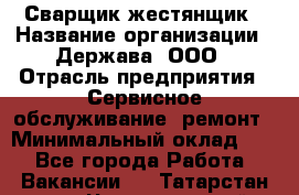 Сварщик-жестянщик › Название организации ­ Держава, ООО › Отрасль предприятия ­ Сервисное обслуживание, ремонт › Минимальный оклад ­ 1 - Все города Работа » Вакансии   . Татарстан респ.,Чистопольский р-н
